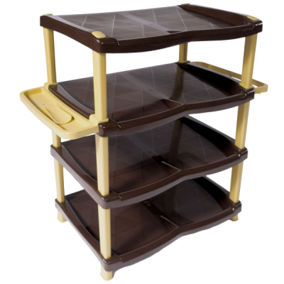 Raft pantofi lux 4 etaje crem-maro 46x32x59cm CNN2538