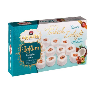 Rahat Turcesc Alune de Padure si Cocos Turkish Delight Ugurlu 180g MGR