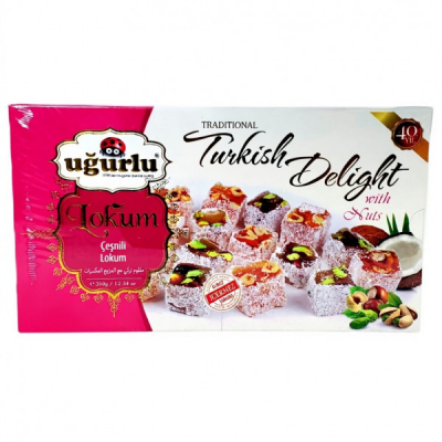 Rahat Turcesc Alune de Padure si Fistic Turkish Delight Ugurlu 350g MGR