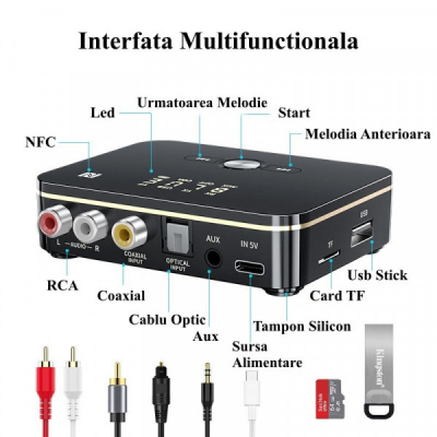 Receptor Transmitator Digital Audio NFC M8 WI BT 5.0 RX/TX 2C028 XXM