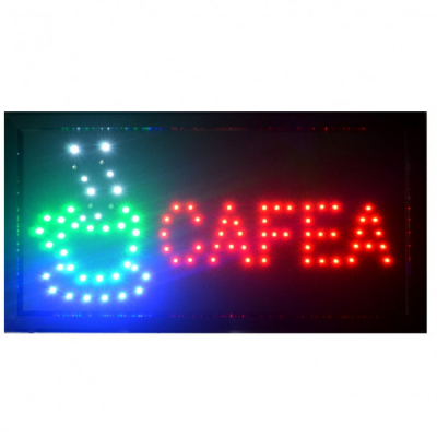 Reclama Luminoasa Cafea Interior cu LEDuri Animate 50x25cm