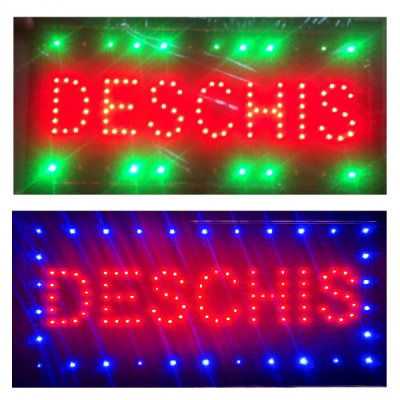 Reclama Luminoasa Panou LED 50x25cm DESCHIS Rosu Albastru Verde 2Fete KNH