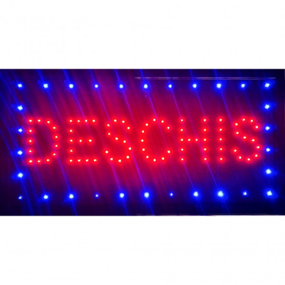 Reclama Luminoasa Panou LEDuri Animate Deschis 50x25cm Rosu Albastru GP