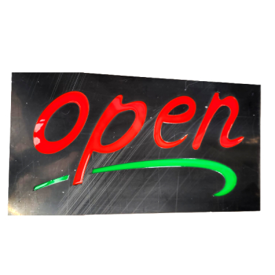 Reclama Luminoasa Panou tip Neon LED Interior Color OPEN 50x25cm MHM 