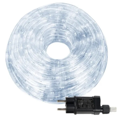 Rola Furtun Luminos de Craciun 10m 8 Jocuri Lumini Alb Rece Alimentare Priza LED10M