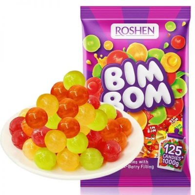 Roshen Bim Bom Dropsuri cu Umplutura de Fructe Asortate 1Kg MGR3799