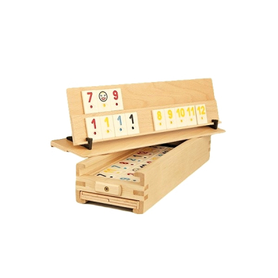 Rummy Joc de Remi Table Lemn cu Piese Robuste din Plastic