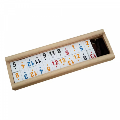 Rummy Joc de Remi tip Cutie cu Table Lemn Piese Robuste Plastic