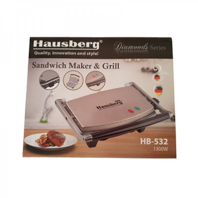 Sandwich Maker Grill 2in1 3 Felii Toast 1300W Hausberg HB532