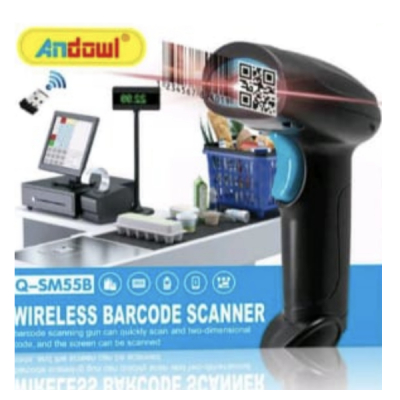 Scanner Coduri de Bare 1D, 2D si QR cu Acumulator la USB Andowl QSM55B