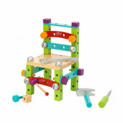 Scaunel de asamblat din lemn cu scule 20x17x28cm CWT
