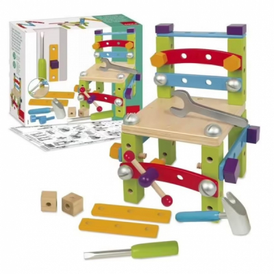 Scaunel de asamblat din lemn cu scule 20x17x28cm CWT