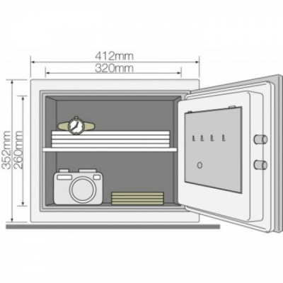 Seif cifru Yale YFM/352/FG2/B 352x412x363mm rezistent la foc MNR8745