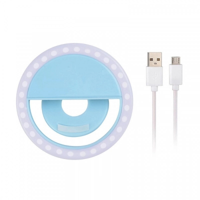 Inel Luminos Selfie Ring Light USB Clips Mini Lampa LED Soft 8.5cm