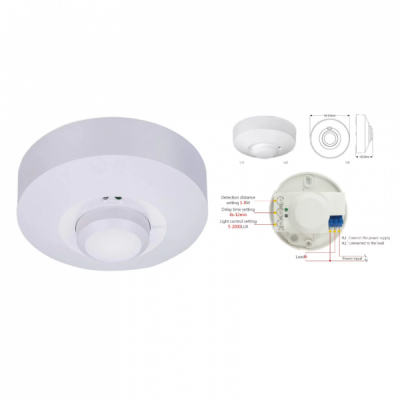 Senzor de miscare microwave 360 grade 1200W Potric LX2002A MNR8123