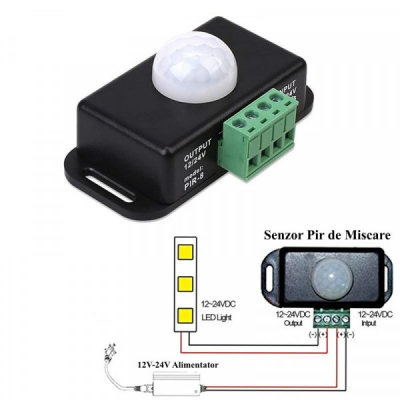 Senzor PIR8 Comutator Miscare 12V/24V 6A 14L014 XXM