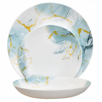 Serviciu de Masa 3x6piese 18 Farfurii Opal Blue Marble XL DNC65475