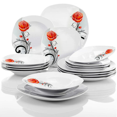 Set Masa Patrat 18 piese Portelan Trandafir Orange 3141 ArtCraft DNC39938