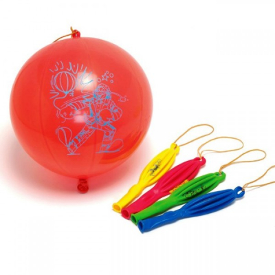 Set 10 Baloane Colorate cu Snur Punch Balloons