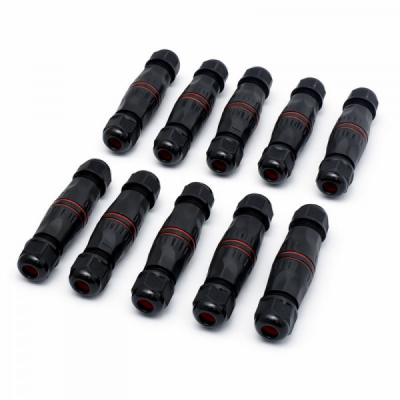Set 10 Conectori Etans M20 IP68 3 Pini Sisteme Solare si LED 12C044 XXM