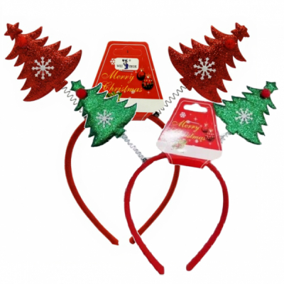 Set 10 Bentite de Cap Decorative cu Brazi de Craciun WEI SD-00420 DNC59692