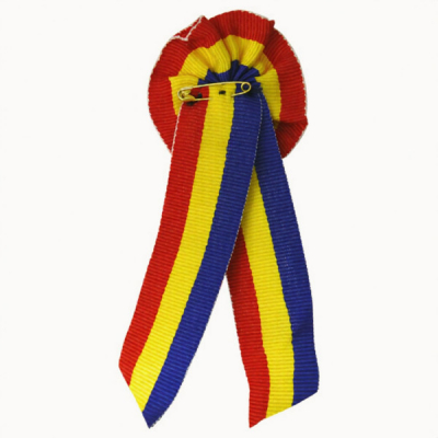 Set 10 Insigne tricolore textila cu ac de prindere 5x8.5cm DNC66276