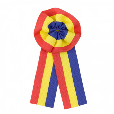 Set 10 Insigne tricolore textila cu ac de prindere 5x8.5cm DNC66276