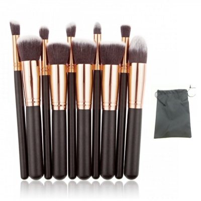 Set 10 Pensule Profesionale pentru Machiaj  cu Husa MS1001