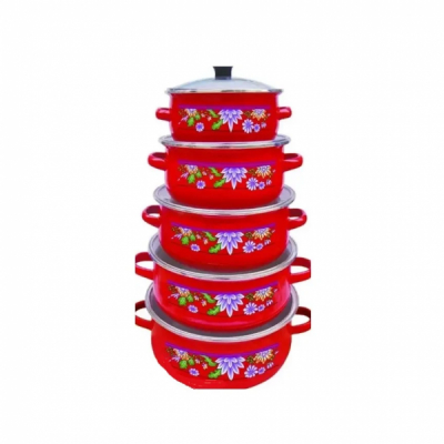 Set 10 piese Cratite Emailate cu capace color Switzner SW-127 DNC58945