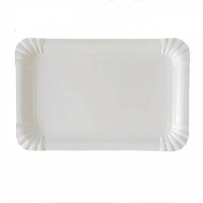 Set 10 Platouri din Carton Albe Dreptunghiulare 16x23cm Marpa DNC64438
