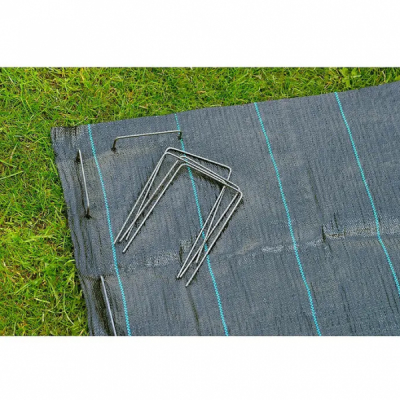 Set 10 Scoabe Metalice Capse Ancorare Folie Buruieni 20x12cm CNN53187