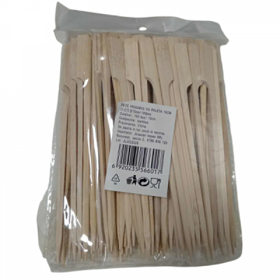 Set 100 Bete Bambus pentru Frigarui cu paleta 15cm MLL