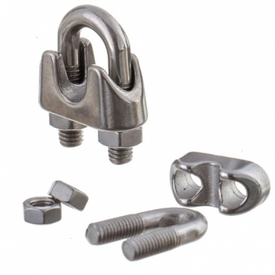 Set 100 Bride metalice cleme de prindere cablu otel zincat 5mm MNR6971