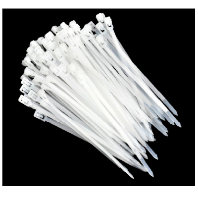 Set 100 Coliere de Plastic Reutilizabil 5x150mm Alb 14K058 XXM