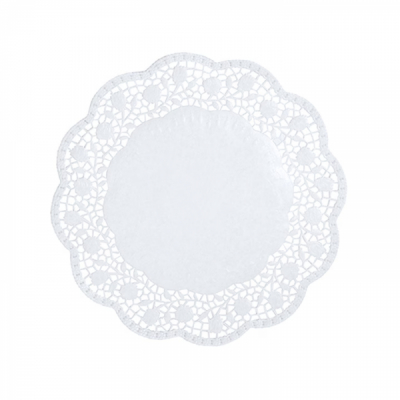 Set 100 Hartii Dantelate Rotunde Albe pentru Prajituri 22cm SNK 1604B DNC65210