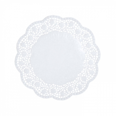 Set 100 Hartii Dantelate Rotunde Albe pentru Prajituri 28cm SNK 2150B DNC65508