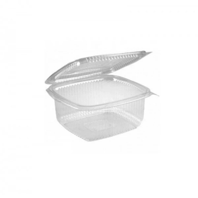 Set 100x Caserole PET Transparent capac atasat 375gr DNC29538