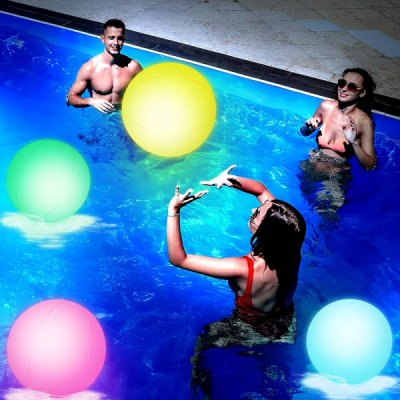 Set 10x Minge Gonflabila Piscina Lumina LED Senzor Miscare XL-78 48cm 10xBRP