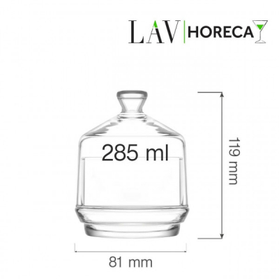 Set 12 Bomboniere Sticla cu Capace 8.1x11.8cm 285ml LAV Berry S1 ARTC