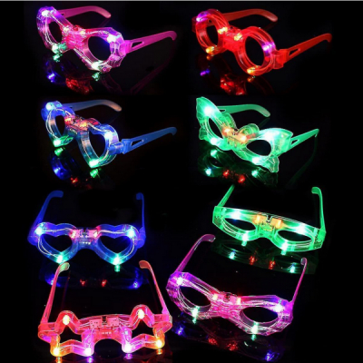 Set 12 Ochelari Colorati Disco Party LED Luminosi cu Baterii