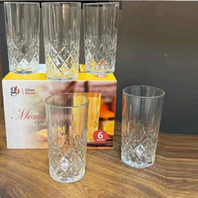 Set 12 Pahare Sticla 300ml Morano Highball GOLD GLASS ROMBURI DNC58975