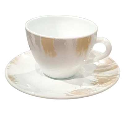 Set 12 Piese 6 Cesti Cafea 190ml 6 Farfurioare Opal ZENTONE DNC65135