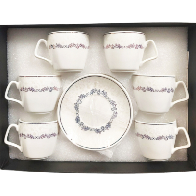 Set 12 piese cesti cafea si farfurioare ceramica 6 persoane 220ml C4079 CNN50551