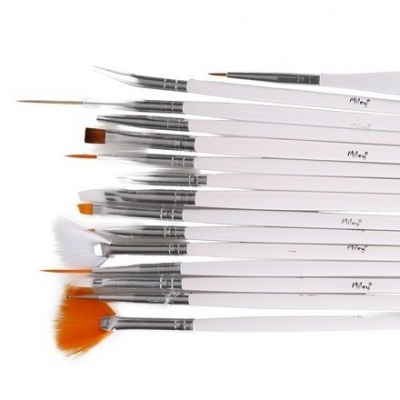 Set 15 Pensule Pictura Unghii Miley White NBS15A