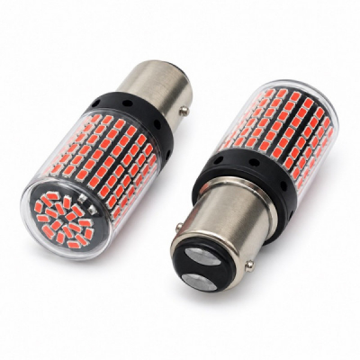 Set 2 Becuri Auto LED 1157 Pozitie si Frana Rosii 12V Soclu BAY15D 1F055 XXM