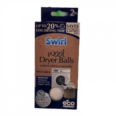 Set 2 bile de lana pentru uscator Wool & CO Swirl Dryer Alb DNC64147