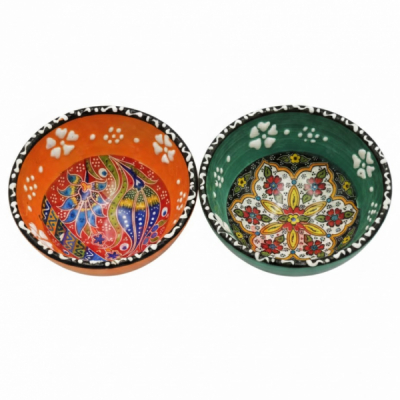 Set 2 Boluri Ceramice Pictate Manual 5cm TK-20892 DNC67336