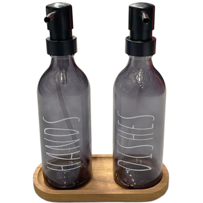 Set 2 dozatoare de sapun cu suport bambus S1253 CNN51741