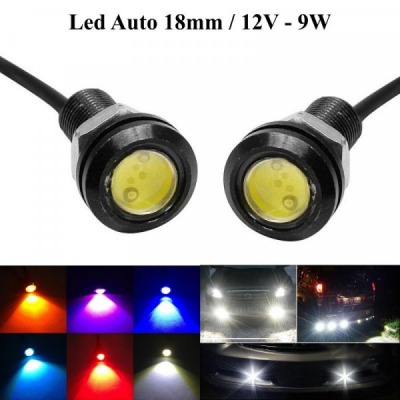 Set 2 LEDuri Lumini Auto 18mm 12V 9W IP65 Galben 1F038 XXM