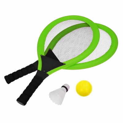 Set 2 Rachete XL Minge, Fluturas, Tenis de Plaja si Badminton 63x28cm